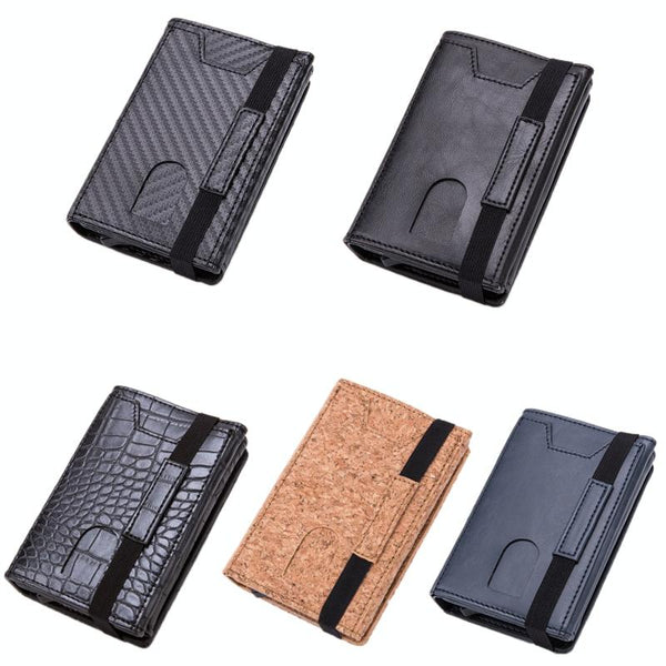 Rfid Blocking Aluminum Card Holder Secure & Compact Carbon Fiber Black Business Card Holders