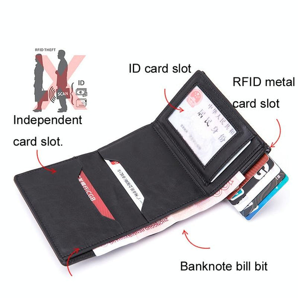 Rfid Blocking Aluminum Card Holder Secure & Compact Carbon Fiber Black Business Card Holders