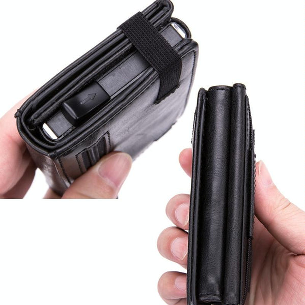 Rfid Blocking Aluminum Card Holder Secure & Compact Carbon Fiber Black Business Card Holders