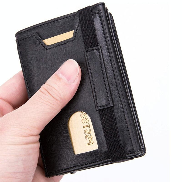 Rfid Blocking Aluminum Card Holder Secure & Compact Carbon Fiber Black Business Card Holders