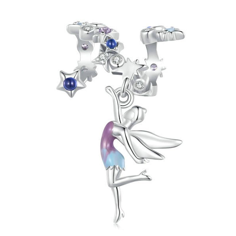 925 Sterling Silver Enchanting Elf Bracelet & Necklace Set Diy Beads Charms & Pendants