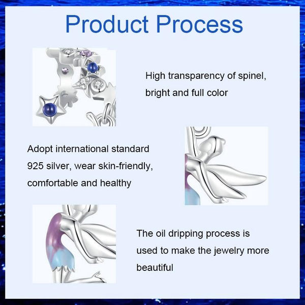 925 Sterling Silver Enchanting Elf Bracelet & Necklace Set Diy Beads Charms & Pendants