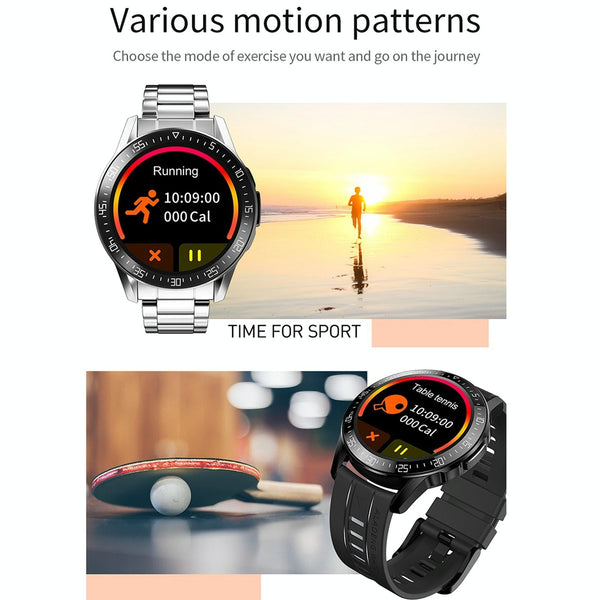 1.3 Inch Full Fit Round Screen Smart Watch Support Sleep Monitor Heart Rate Temperature Monitoring Black Smart Watches