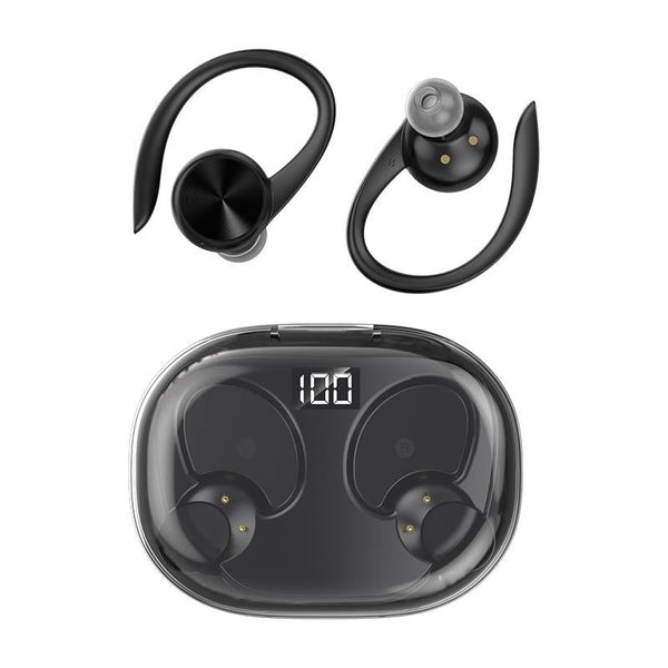 Wireless Earphones With Digital Display And Charging Case Black Earbuds