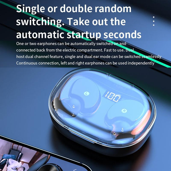 Wireless Earphones With Digital Display And Charging Case Black Earbuds