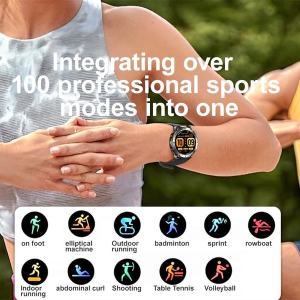 Waterproof Smart Watch With Flashlight And Compass 1 Inch Orange Smart Watches