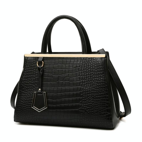 Black Stone Pattern Patchwork Handbag Shoulder / Crossbody Women's Bags & Handbags