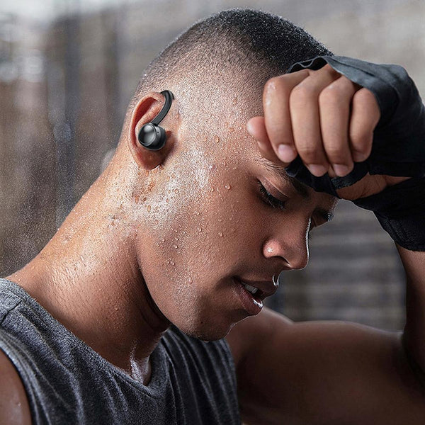 Tws Ear Mounted Led Digital Display Noise Reduction Bluetooth Earphones With Power Bank Function Black Earbuds