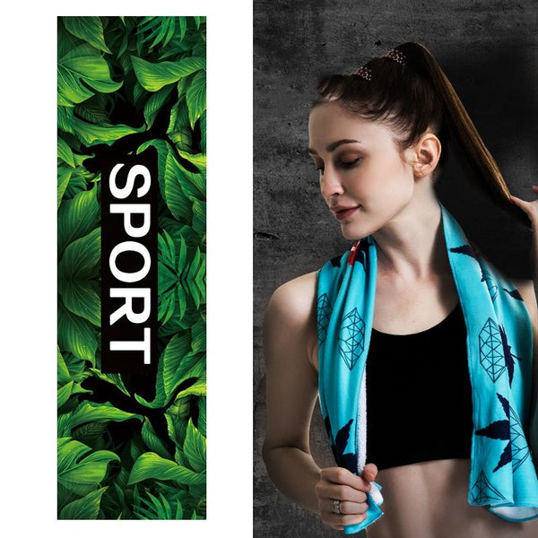 Quick Drying Cooling Towel For Outdoor Sports 100 X 30Cm Greenery Towels & Washcloths