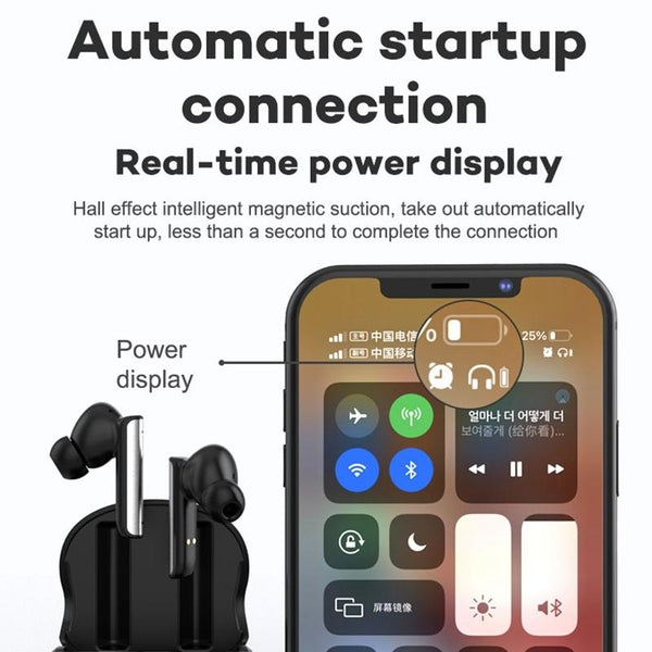 Wireless Anc Bluetooth Earphones Active Noise Reduction Black Earbuds