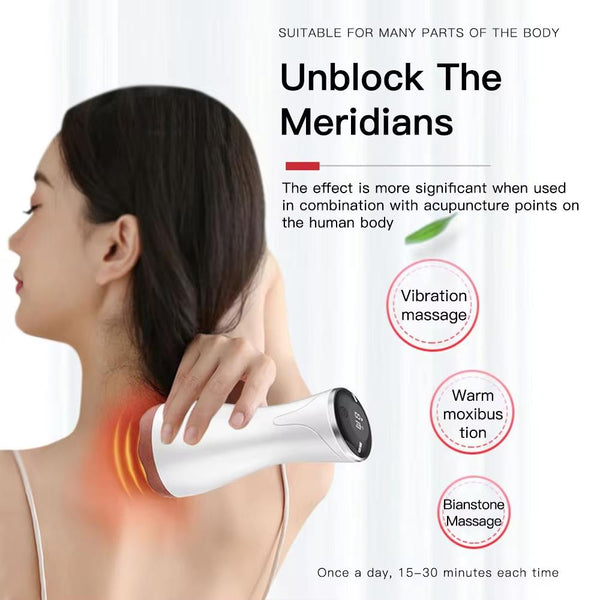 9 Speed Electric Hot Compress Massager For Whole Body Gua Sha Red Massagers