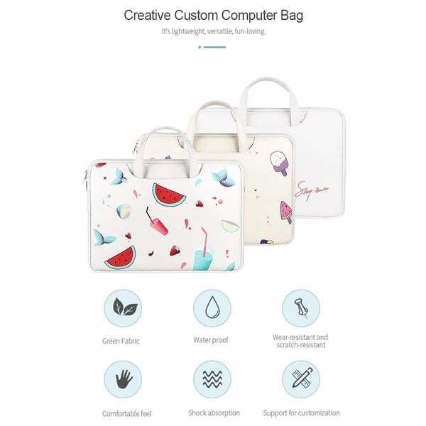 13.3 Inch Lightweight Printed Laptop Bag Pu Material Ice Cream Laptop Cases & Bags