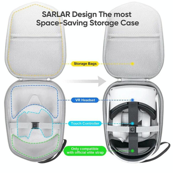 Oculus Quest 2 Vr Case Gray Bags Skins & Travel Cases