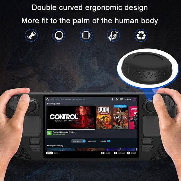 Steam Deck Silicone Cover With Button Caps All Inclusive Black Bags Skins & Travel Cases