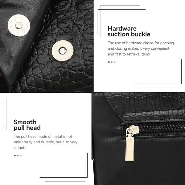 Water Repellent Vertical Leather Shoulder Bag For Men Black Bags