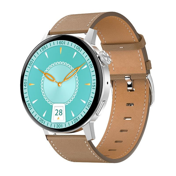 Smart Leather Watch With Colour Screen Black Activity Trackers