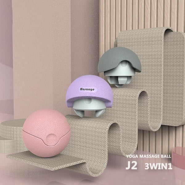 3 In 1 Fitness Yoga Massage Ball Cervical Meridian Massager Pink Massagers