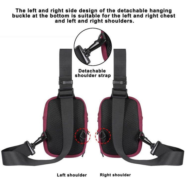 Universal Nylon Chest Bag For 5.5 Inch 7.2 Phones Fashionable And Functional Red Bags