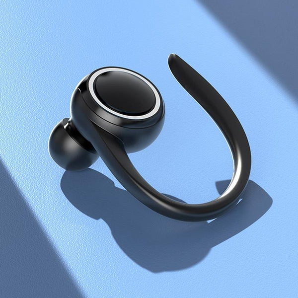 Wireless Hanging Ear Sports Earphone With True Sound Black Earbuds