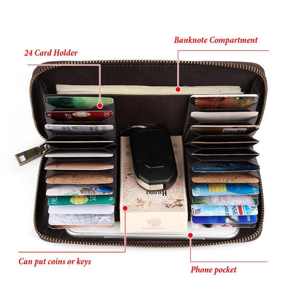Men Retro Long Wallet With Rfid Protection Wallets