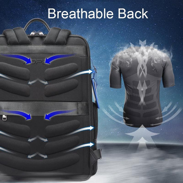 Multifunctional Usb Business Backpack Anti Theft Navy Blue Backpacks