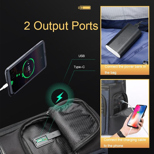 Multifunctional Usb Business Backpack Anti Theft Navy Blue Backpacks