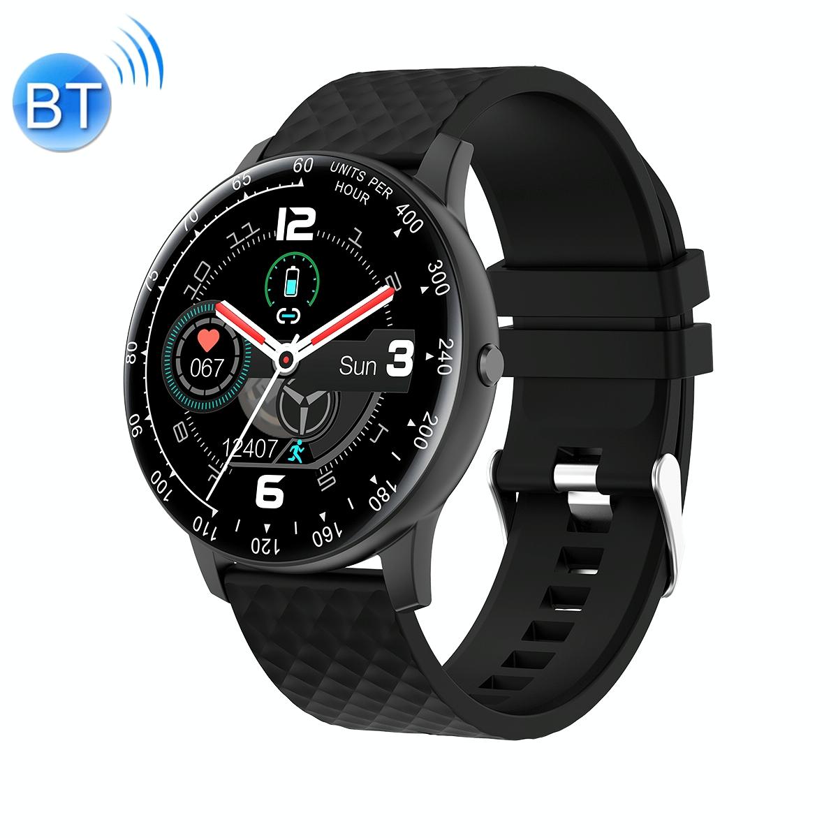 1.75 Inch Hd Round Screen Silicone Strap Smart Sports Watch Black Smart Watches