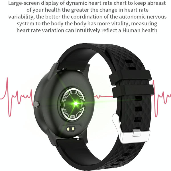 1.75 Inch Hd Round Screen Silicone Strap Smart Sports Watch Black Smart Watches