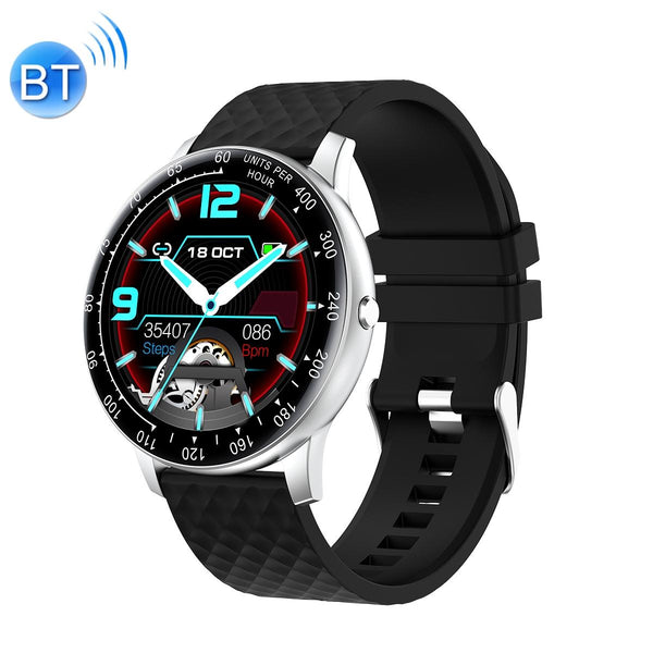 1.75 Inch Hd Round Screen Silicone Strap Smart Sports Watch Black Smart Watches
