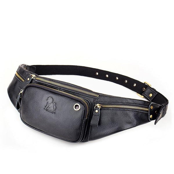 Leather Waist Bag For Men Black Waist Packs & Bags
