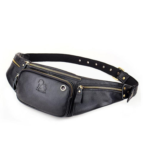 Leather Waist Bag For Men Black Waist Packs & Bags