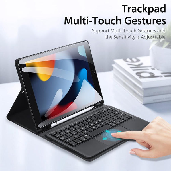 Parallel Deals Smart Leather Case With Touchpad For Ipad 10.2 Black Laptop Cases & Bags
