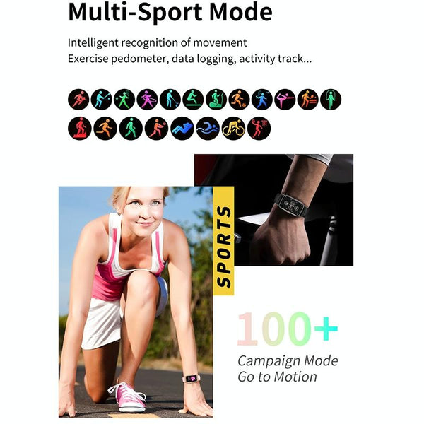 1.47 Inch Steel Strap Ip67 Waterproof Smart Watch Support Heart Rate / Blood Pressure Gold Smart Watches