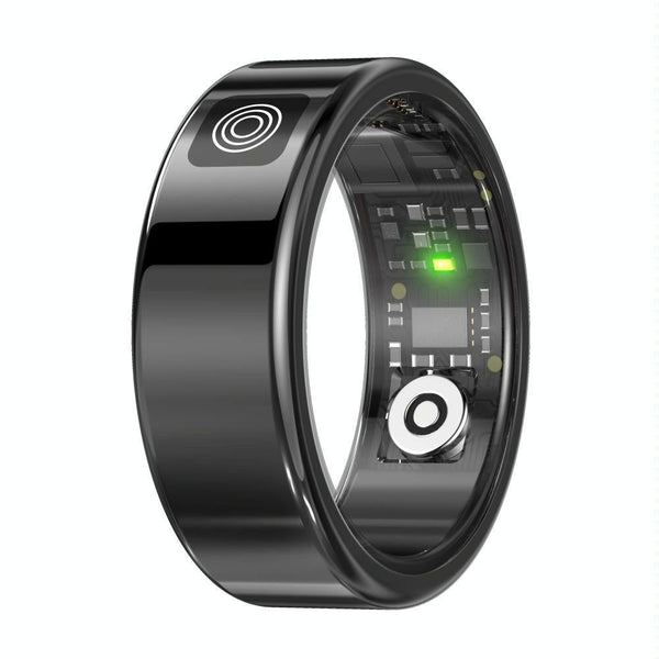Smart Ring Hand Gestures Health Monitoring Sports Modes Size 12 Black Activity Trackers