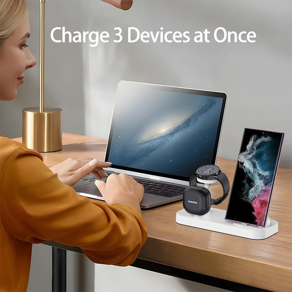 4 In 1 Type C Charging Stand For Samsung Watch And Galaxy Buds White Chargers & Cradles