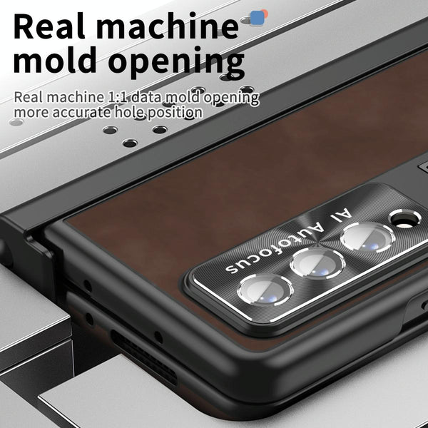 For Samsung Galaxy Z Fold4 5G Magnetic Phone Case Napa Pattern White Cases Covers & Skins