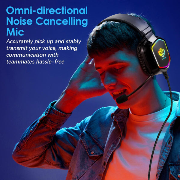 Lightweight Memory Foam Headset With Mic 2M Length Black Headsets