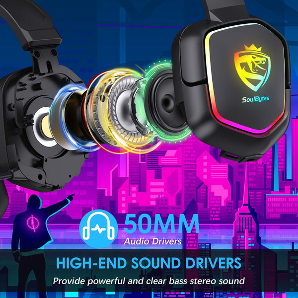 Lightweight Memory Foam Headset With Mic 2M Length Black Headsets