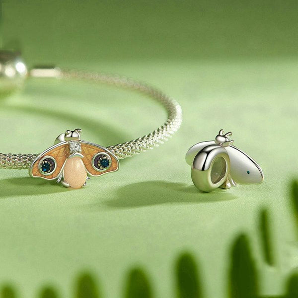 925 Sterling Silver Platinum Plated Luminous Butterfly Silicone Diy Beads Craft Beads