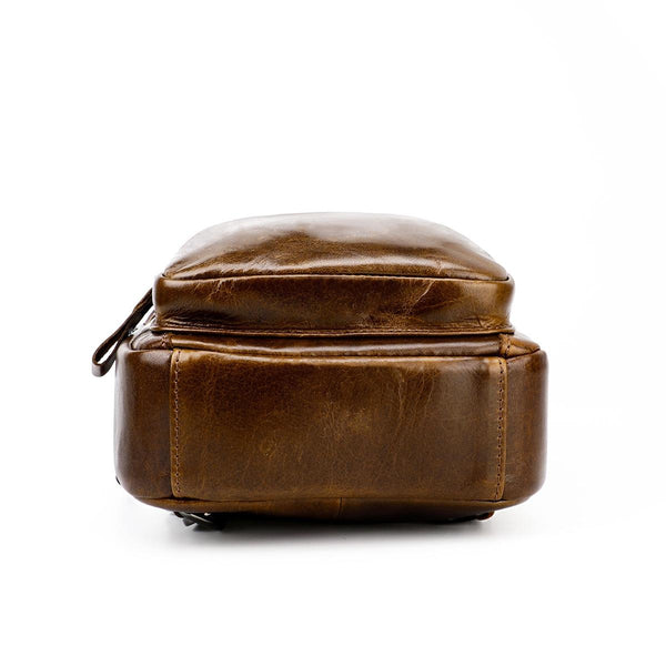 Retro Leather Chest Bag For Men Coffee Bags