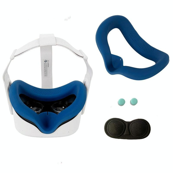 Silicone Vr Eye Mask Lens Cover Set For Oculus Quest 2 White Bags Skins & Travel Cases