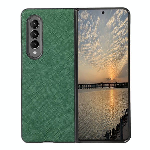 For Samsung Galaxy Z Fold4 5G Cross Texture Pu Leather Case Black Other Mobile Accessories