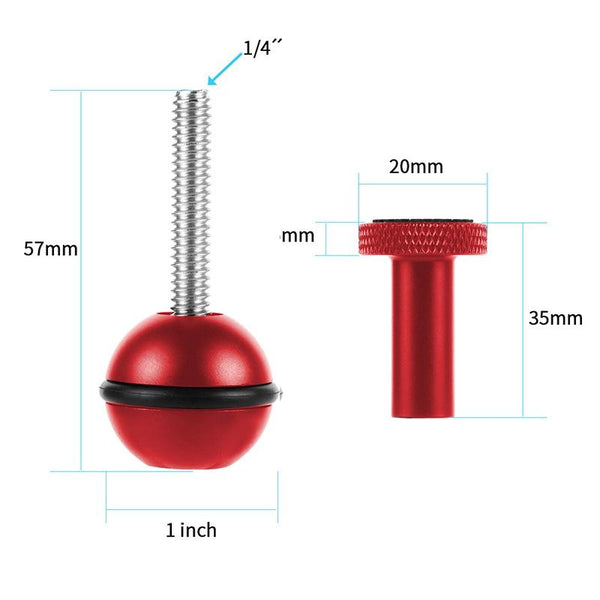 Ball Head Adapter For Underwater Photography Lights_Red Cables & Adapters