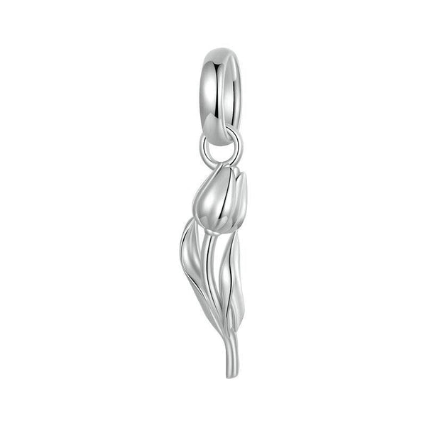925 Sterling Silver Romantic Tulip Beaded Pendant In Necklaces & Pendants