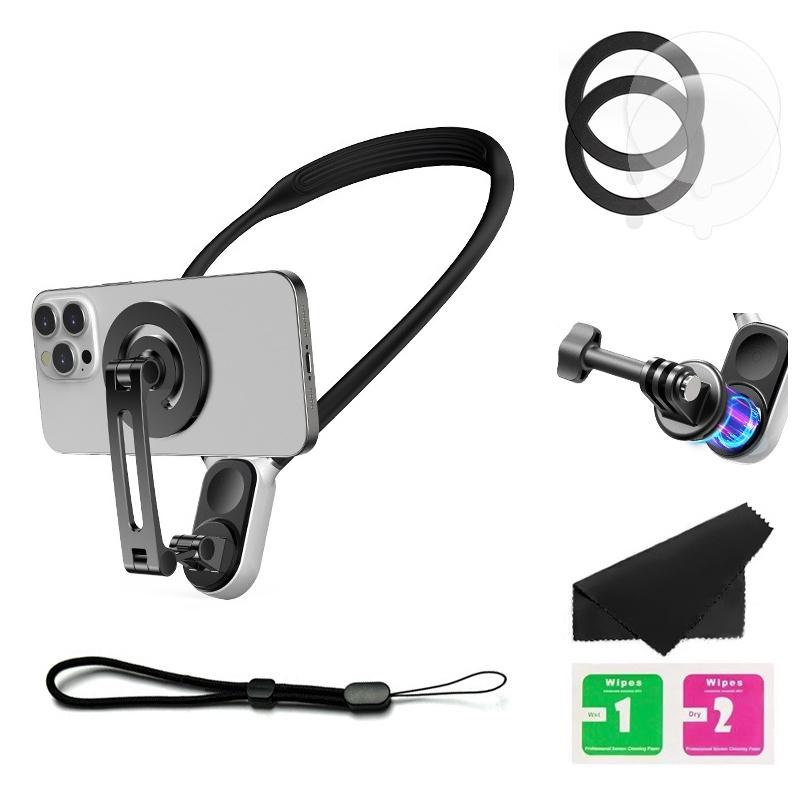 Versatile Magnetic Neck Holder For Phones And Action Cameras_Black Other Camera & Photo Accs