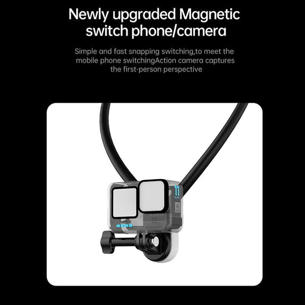 Versatile Magnetic Neck Holder For Phones And Action Cameras_Black Other Camera & Photo Accs