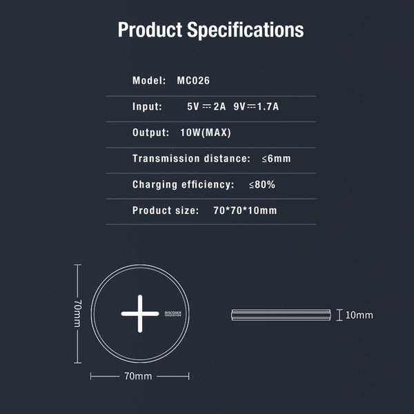 Fast Charging Wireless Charger Portable & Button Design Chargers & Cradles