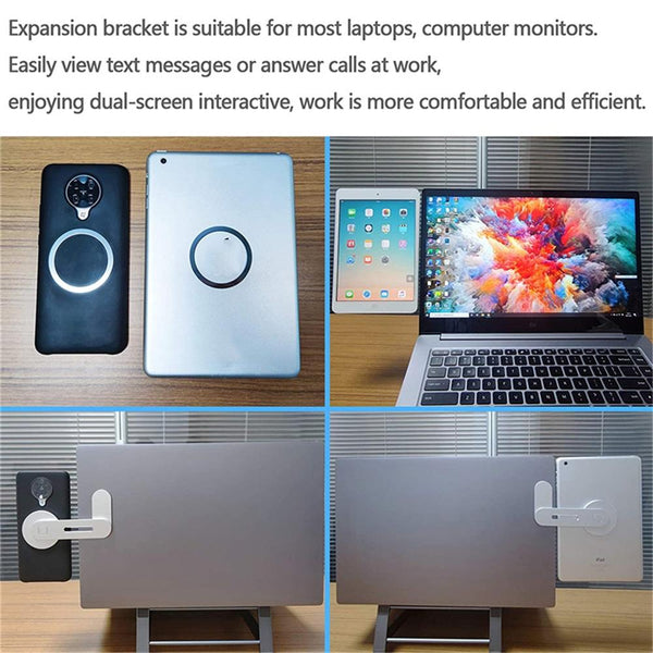 Aluminum Magnetic Phone Stand For Laptop Expansion Black Mounts & Holders