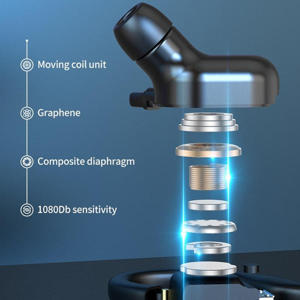 F8 Hanging Ear Stereo Wireless Bluetooth Earphone With Charging Bin Black Single Earbuds