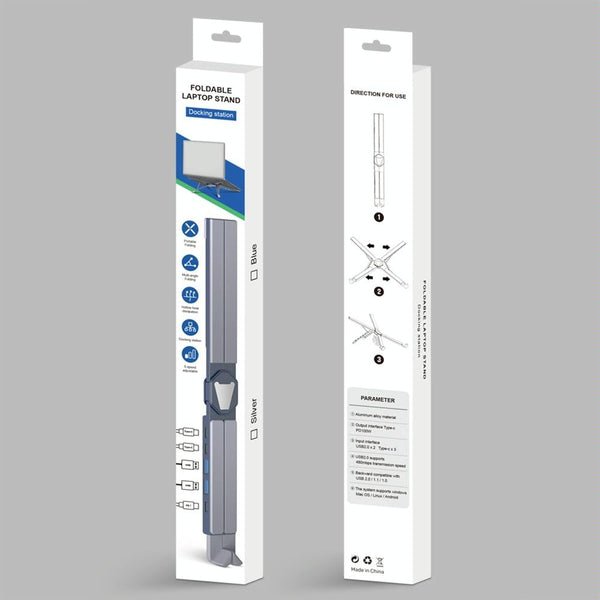 Versatile Laptop Docking Stand With Enhanced Cooling And Folding Design Silver Stands Holders & Car Mounts